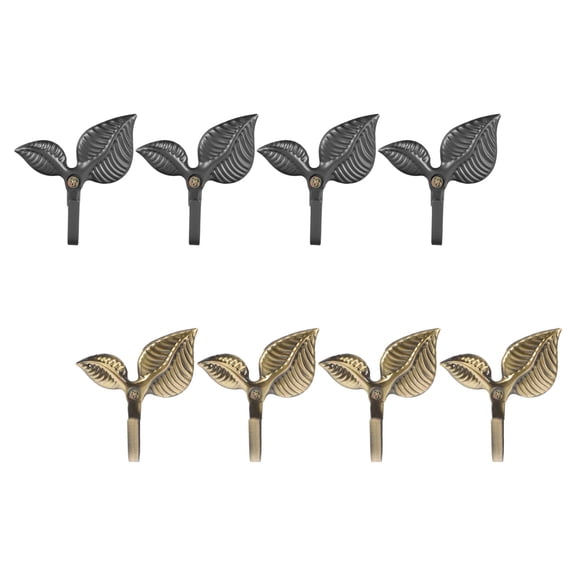 OFFIGAM 8Pcs Decorative Leaf Wall Hooks Vintage Iron Mounted Hooks for Home Coat Organization