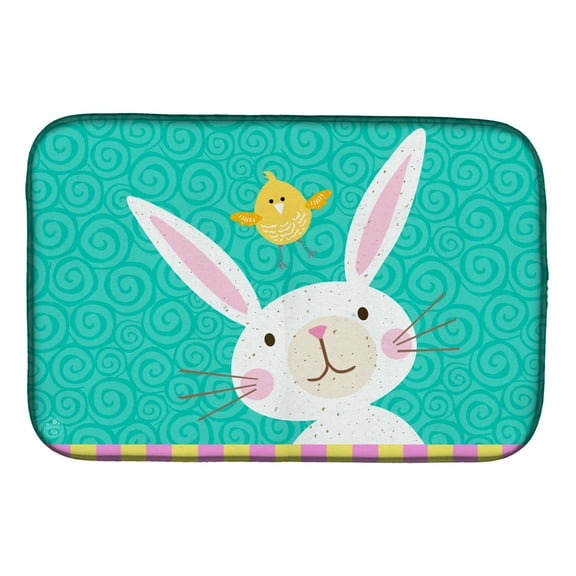 Caroline's Treasures Happy Easter Rabbit Dish Drying Mat