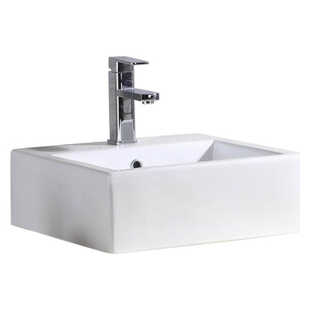 Fine Fixtures Square Vessel Sink Vitreous China w Overflow
