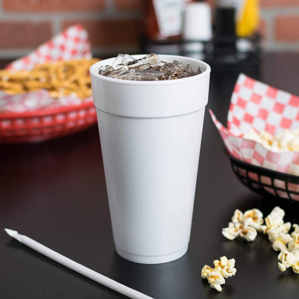 AMZ Empire Dart Disposable Coffee Cups Foam Hot Drink Beverage To Go 20 Ounce 50/Case With Lids