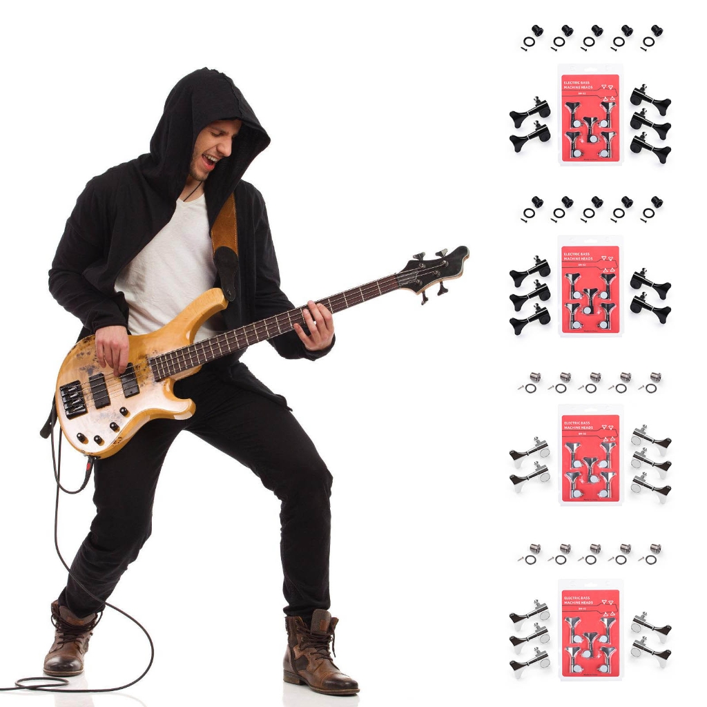 Set of 5 Guitar String Knobs Suitable for Acoustic and Electric Guitars Featuring Metal Designd and Easy Installation