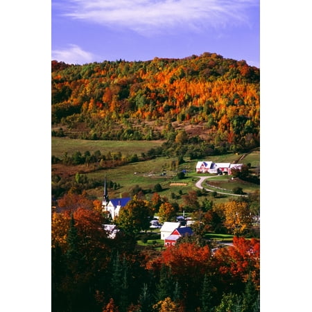 East Orange Village In Fall Vermont New England USA Canvas Art - Bilderbuch Design Pics (24 x 36)