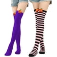 thumbnail image 2 of LINLIN 5 Pairs Womens Knee High Socks stretchy striped Stocking Thigh High Socks, 2 of 7