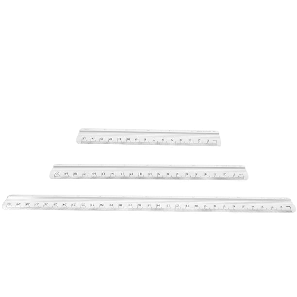 Juego de 6 reglas de aleación de aluminio, regla recta de precisión metálica, herramientas de dibujo y medición para arquitectos y maquinistas