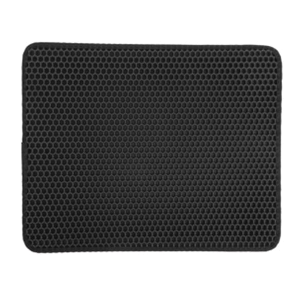 3 pack Cat Litter Mat, 11.8*11.8 Inches Double Layer Honeycomb Cat Litter Trapping Mat, Non Slip Waterproof Urine Proof Cat Litter Box Mat for Floor, Kitty Litter Rug, Cat Supplies, Black