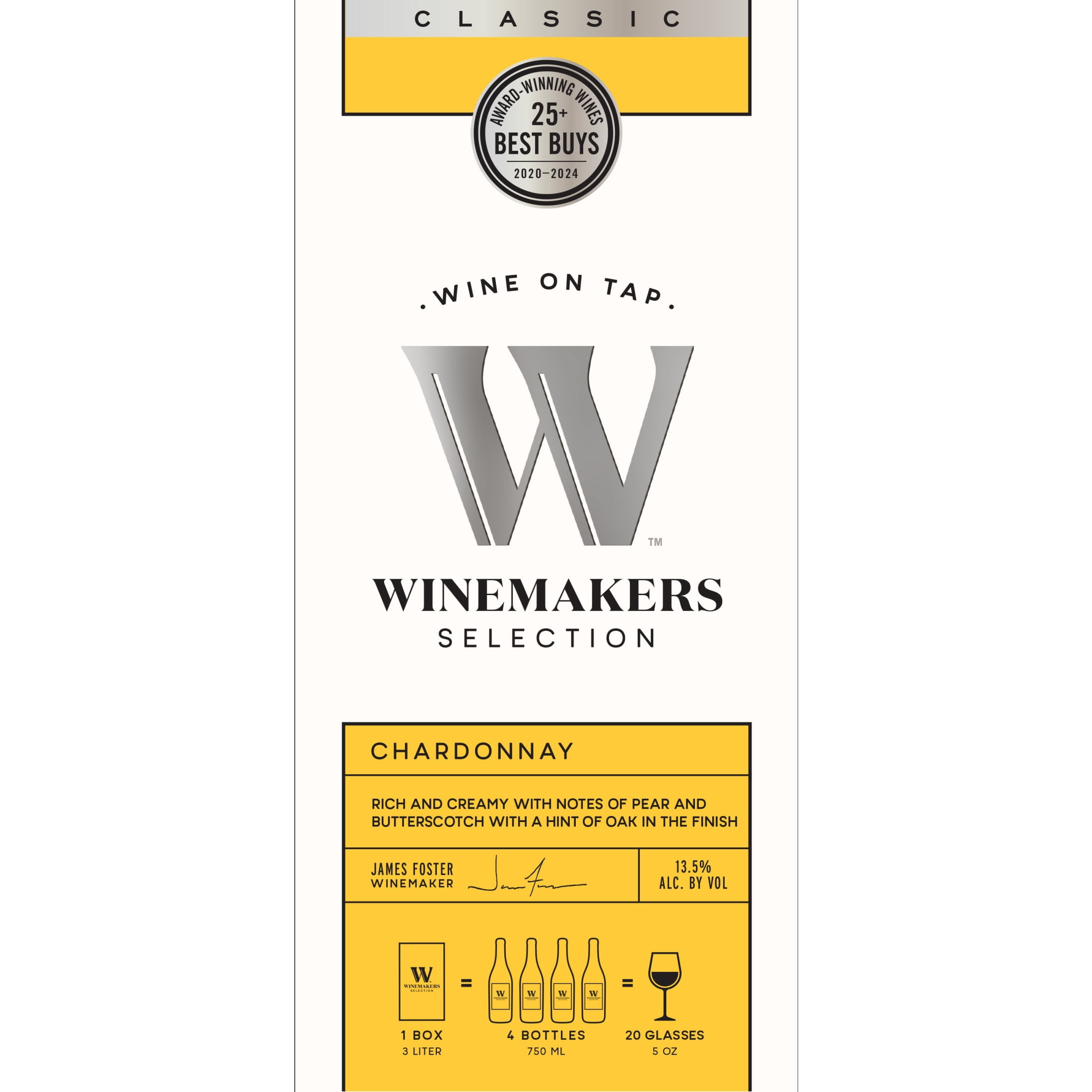 Winemakers Selection Chardonnay, White Wine, 3L