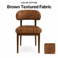 thumbnail image 3 of ClinQ Embossed Fabric Dining Chairs Set of 4, Modern Upholstered Kitchen Side Chair with Curved Back, Wood Legs for Dining Room, Brown, 3 of 10