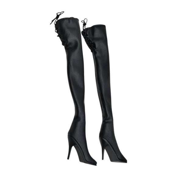 lionlar 1/6 Figurines d'Action Bottes Hautes Enfants Adultes Cadeaux DIY 12 Pouces Poupée Bottes à Talons Hauts Noir