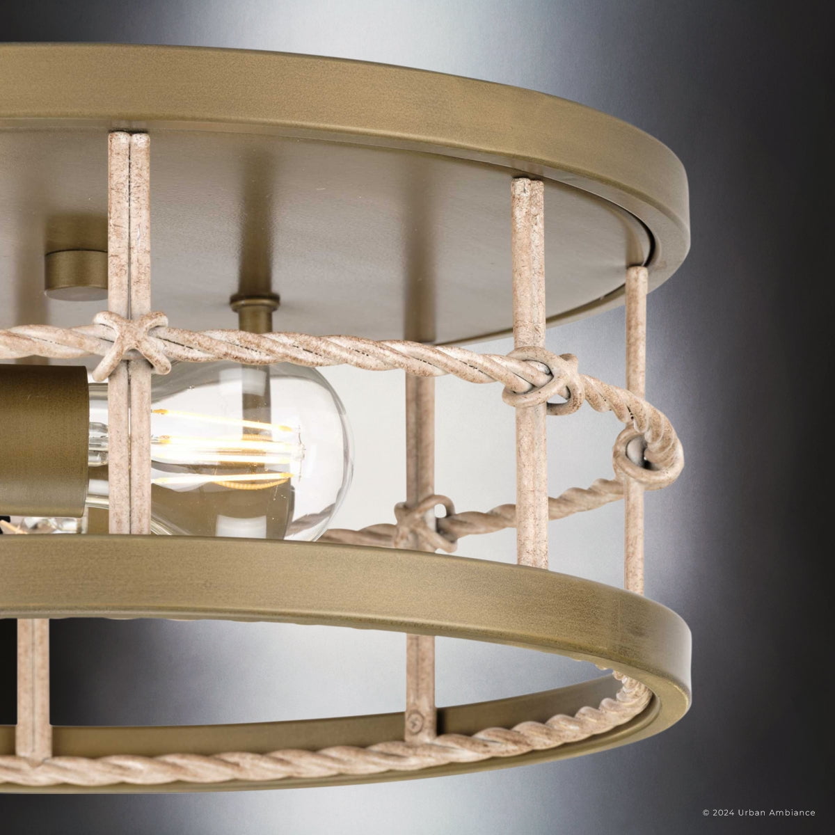 Luxury Transitional Ceiling Light, Aged Brass, UHP4690
