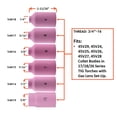 thumbnail image 2 of Alumina Nozzle Cups for TIG Welding Torches Series 17/18/26 with Gas Lens Set-Up - Assorted Sizes: #4 to #10 - (6 PIECES), 2 of 3