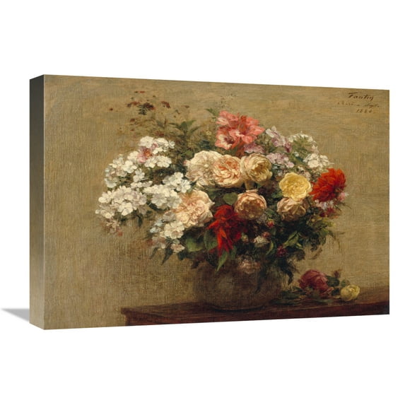 Global Gallery's 'Vase with Summer Flowers' by Henri Fantin-Latour Stretched Canvas Wall Art