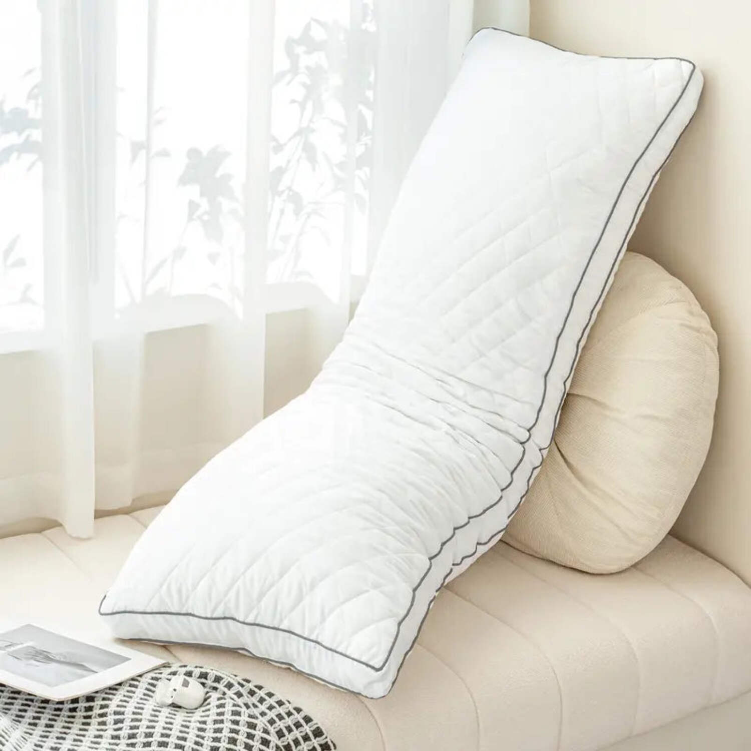 【Labor Day】Elnido QUEEN Memory Foam Body Pillow,Firm  Fluffy Long Bed Pillows for Sleeping,Large Body Pillows for Adults