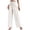 White, variant on Sngxgn Woman Pants Women Casual Solid Pants Drawstring Elastic Waist Long Wide Leg Pants(Beige,M)