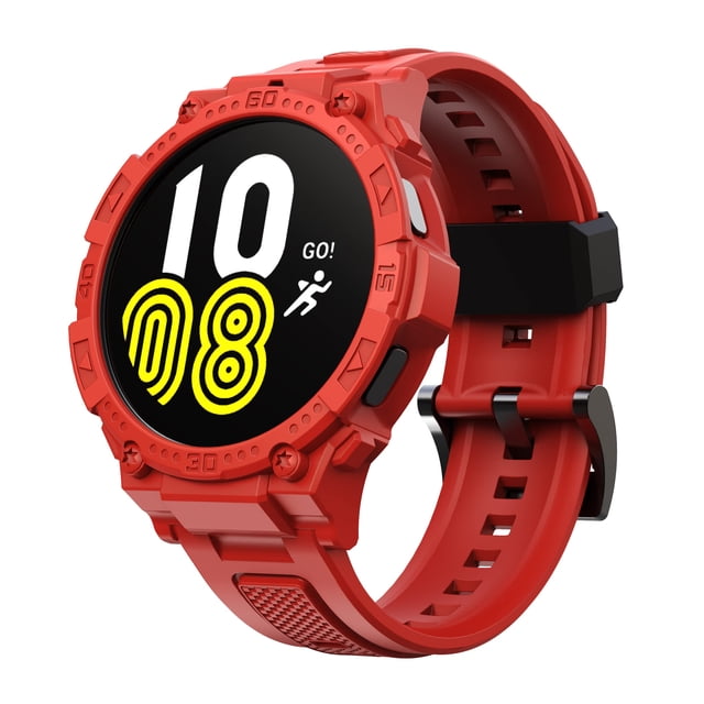 Gelishi Compatible Con Galaxy Watch 5 Galaxy Watch 4 Band Con Estuche 40 Mm Hombres Mujeres Banda Protectora Resistente Pulsera Deportiva De Liberación Rápida Para Galaxy Watch 5/4 40 Mm Rojo