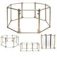 thumbnail image 2 of Front Row Foldable Dog Playpen Pen, Durable Indoor Outdoor Portable Crate Kennel Safe Accessories for Puppy, Cat, Bunny, Pet for Play Exercise Rest with Clear Transparent Panels and Gold Rods, 2 of 8