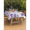 thumbnail image 3 of Outdoor Tablecloth with Umbrella Hole for Patio/Picnic/Party/Camping, Purple Flowers Waterproof Table Cloth Rectangle Table Cover Washable, Butterfly Spring Floral Watercolor Farmhouse (60"x 84"), 3 of 8