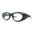 thumbnail image 4 of Oval Geometric Dimensional Diamond Cut Bevel Plastic Sport Sunglasses Dark Grey - Clear, 4 of 8