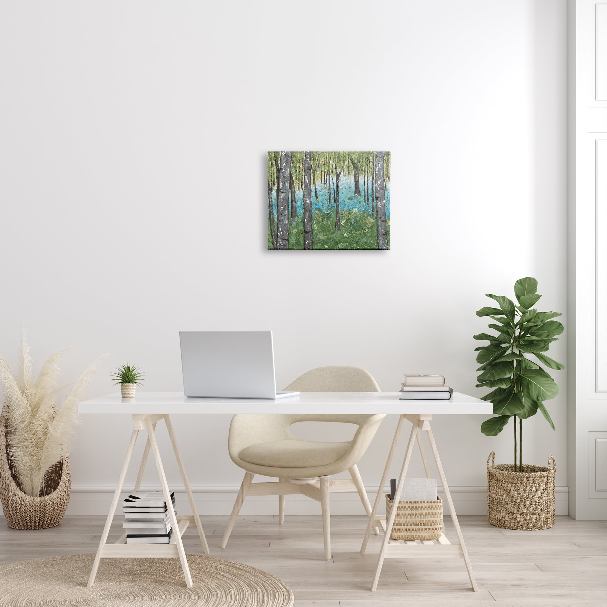 Stupell Industries Mystic Tree Forest Blue Hazy Waters Charming Rustic, 16 x 20, Designed by Jade Reynolds