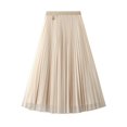 thumbnail image 2 of Vedolay Fringe Skirt Women's Flowy Handkerchief Hemline Midi Skirt,Beige One Size, 2 of 5