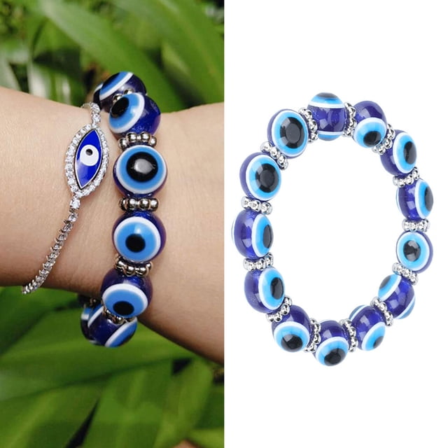 Pulsera De Ojo Azul, Pulsera Hecha A Mano Con Dije De Mal De Ojo, Amuleto Turco Con Cuentas Malvadas Para Mujeres, Hombres, Adolescentes, Niñas Y Niños, Protección