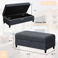 thumbnail image 6 of Sobaniilo 45” Hinged Storage Ottoman Bench, Entryway Bench, Storage Chest, Foot Rest Stool for Living Room, Bedroom (Blue Gray), 6 of 9