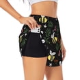 thumbnail image 3 of Lsque Bees Printed Women's Running Shorts with Liner Pockets,Elastic Quick Dry Workout Athletic Gym Yoga Shorts,Womens High Waist Shorts-Large, 3 of 9