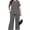F1-Heather Gray, variant on SHOWMALL Women's Plus Size 2 Piece Outfits Casual Matching Sets Short Sleeve Pleated Top and Wide Leg Pants Lounge Set with Pockets, XL-5XL