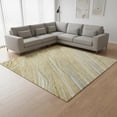 thumbnail image 2 of HomeRoots 678370 9 x 12 ft. Gold Gray & Ivory Striped Transitional Washable Machine Made Rectangle Area Rug with UV Protection, 2 of 8