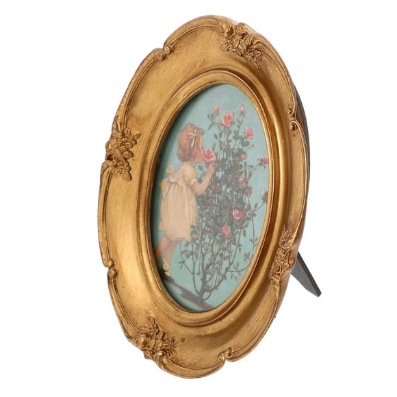 Vintage Picture Frame Oval Picture Frame Tabletop Resin Photo Display Frame