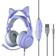 thumbnail image 2 of Cat Ear Headphones with Noise Reduction Mic, Removable Ears, All Wrapped Earcups, Over Ear Gaming Headset, 2 of 7