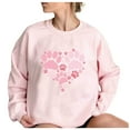 thumbnail image 4 of Lovskoo Sweatshirt for Women Christmas Printed Long Sleeves Blouse Round Neck Casual Tunic Tops Pink, 4 of 4