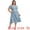 Lake Blue, variant on Plus Size Boho Floral V Neck Cap Sleeve A Line Midi Dress 4X Lake Blue