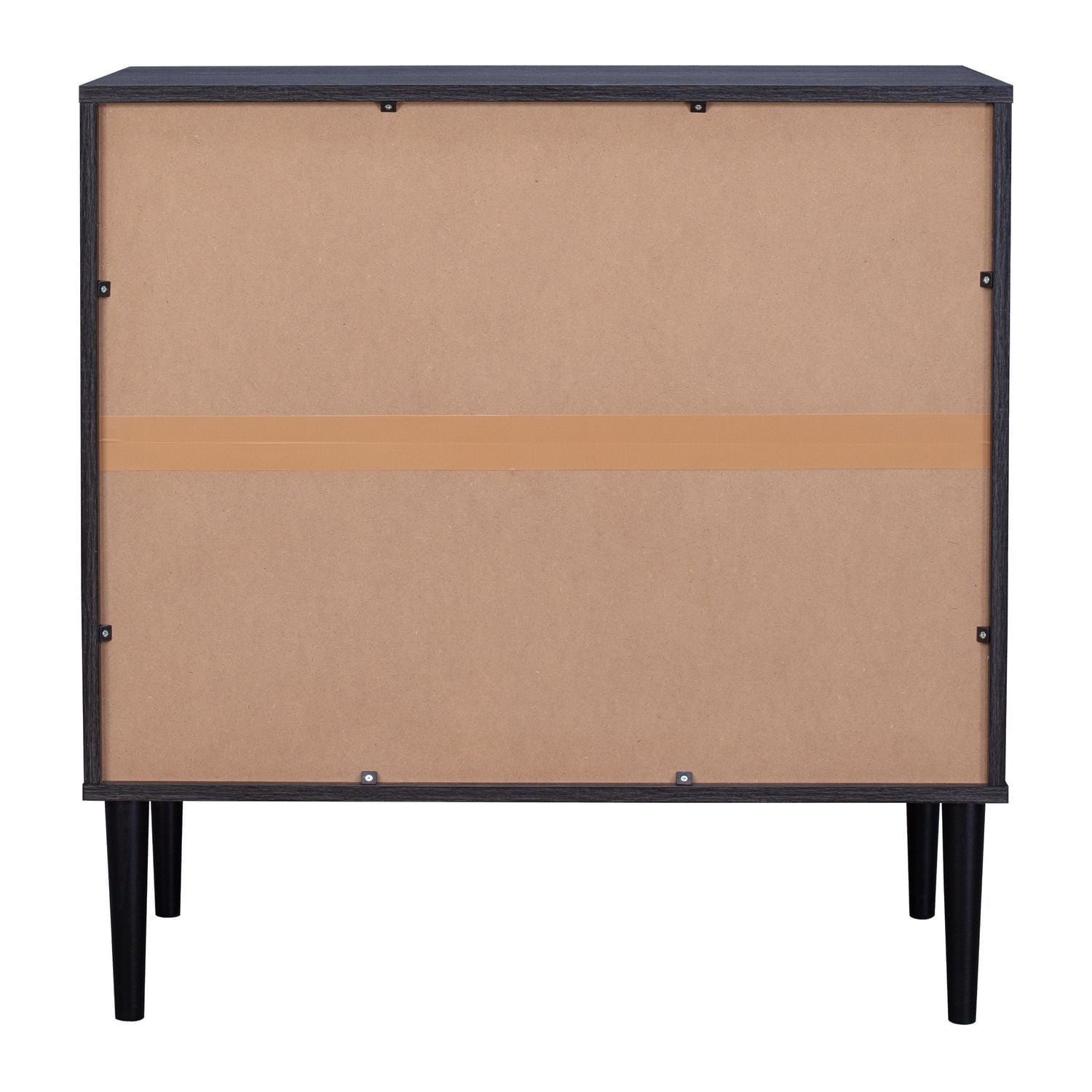 CorLiving Ethan Engineered Wood Compact Sideboard with 2 Glass Fluted Doors and 2 Shelves, Dark Grey