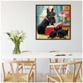 thumbnail image 3 of Kate and Laurel Sylvie Painterly Story Hour Framed Canvas Wall Art by Mary Sparrow 30 x 30 Black, Traditional Whimsical, Animal Art for Wall Decor, Living Room, Bedroom, Office, Library, 3 of 8