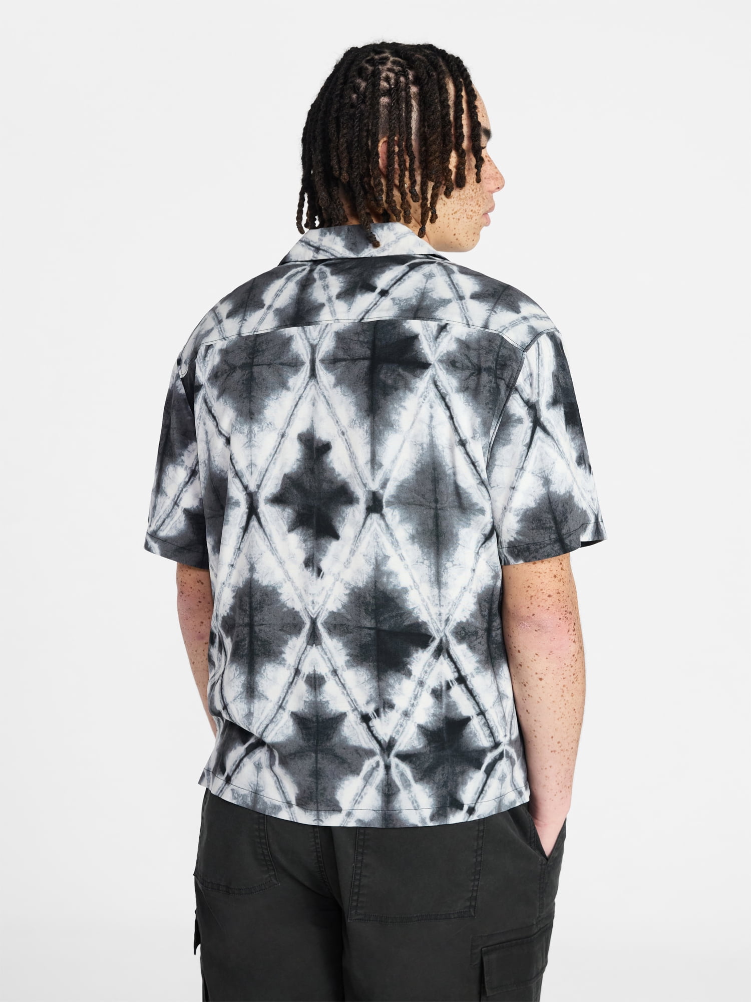 No Boundaries Rayon Shirt with Short Sleeves, Men's and Big & Tall XS-4XLT
