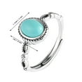 thumbnail image 2 of CILENON Turquoise Red Hetian Jade Ring S925 Silver Stylish Retro Ethnic (SL1,A), 2 of 6