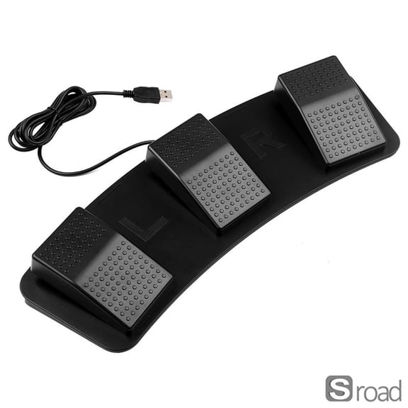 Programmable USB Triple Foot Pedal, 3-Pedal Customizable Mechanical Foot Switch For Gaming, Music, Image Capture, Office & PC Control