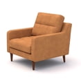 thumbnail image 2 of Juan 39 Inch Modular Chair with Tufted Back and Seat, Modern Brown Leather- Saltoro Sherpi, 2 of 5