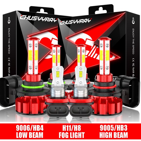 Fit for Mitsubishi Lancer 2008-2015 Combo 4sides Led Headlight hi/lo beam Fog Lights 6X