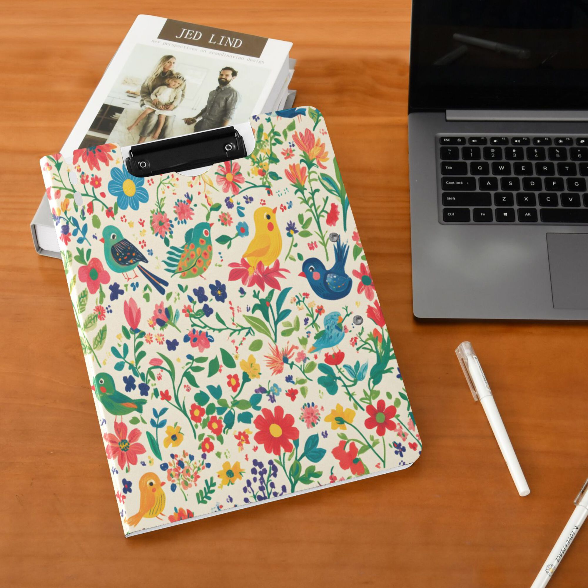 FORMRS A4 Clipboard Folder with Pen Holder Horizontal Foldable School Office Binder, Cartoon Animals