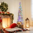 thumbnail image 1 of Gymax 6 FT Pre-Lit Artificial Christmas Tree Snow-Flocked Slim Pencil Christmas Tree, 1 of 10