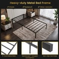 thumbnail image 2 of Furnibear 14 Inch Heavy Duty Metal Platform, Black - Queen - Sturdy Wooden Platform with Headboard Home Furniture, 2 of 10