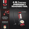 thumbnail image 3 of BIONIC Car Tire Inflator Portable Air Compressor with Work Light and Window Breaker, Rechargeable 1500MAH Portable Tire Inflator for Car Air Pump Portable with LED Pressure Gauge, USB-C Rechargeable, 3 of 8