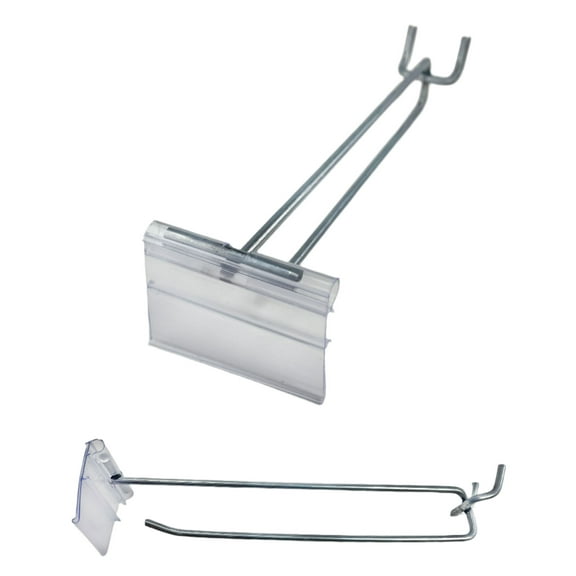 100 PACK 6" Flip Scan™ USA MADE Retail Display Metal Peg Board Hooks W/Label Holder (FSAWL6)