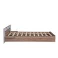 thumbnail image 5 of Euroco Wood Queen Size Platform Bed with Shelf and Charging Station, Natural, 5 of 13