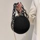 thumbnail image 5 of Bolsa de baloncesto con cadena, Bolsas de mano de terciopelo a la moda, informales para adolescentes y niñas (negro) Likrtyny Para Estrenar, 5 of 9