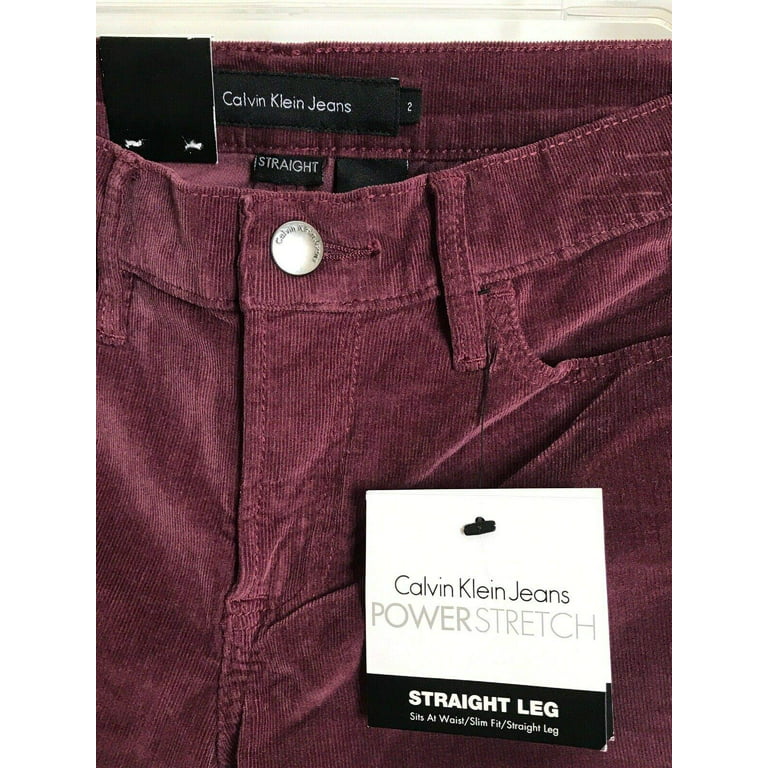 Calvin Klein Jeans Womens Pants Power Stretch Corduroy Straight Leg Slim  Fit (6 x 32\