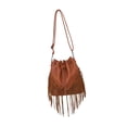 thumbnail image 4 of Ethern Large Capacity PU Leather Handbag Bucket Bag with Drawstring Adjustable Shoulder Brown, 4 of 9