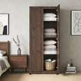 thumbnail image 3 of Gianna 71 inch Wooden Storage Cabinet, Freestanding Cupboard, 4-Tier Home Organizer for Kitchen, Living Room, Bedroom，Brown, 3 of 7