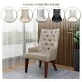 thumbnail image 4 of LeisureMod Dining Chair Upholstered in Leather Velvet with Diamond-Tufted High Back Design and Stained Rubberwood Legs for Modern Home and Kitchen Spruce Collection in Taupe, 4 of 11